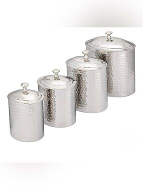 Old Dutch International Hammered Stainless Steel Canister Set